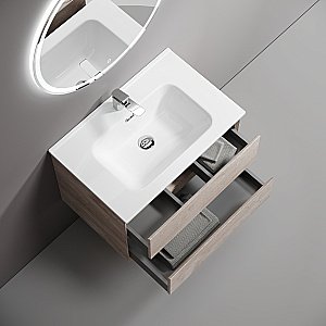 Тумба с раковиной Sancos Marmi 2.0 70 MR2.070EG дуб галифакс натуральный для ванной в интернет-магазине Sanbest