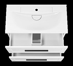 Тумба с раковиной Misty Модерн - 80 П-Мод07080-011Пр белая для ванной в интернет-магазине Sanbest