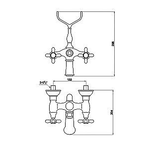 Смеситель для ванны Timo Ritz 0144Y серебро купить в интернет-магазине сантехники Sanbest