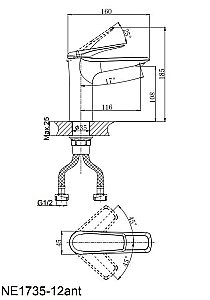 Смеситель для раковины Rush Nevis NE1735-12 черный купить в интернет-магазине сантехники Sanbest