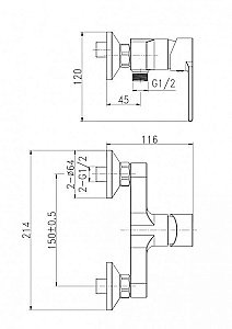 Смеситель для душа Cersanit BRASKO BLACK 63109 купить в интернет-магазине сантехники Sanbest