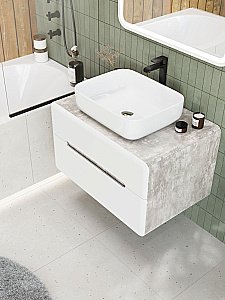 Тумба с раковиной Art&Max AM-Genova-800-2C-SO-CH/AM-78109 Бетон хафит для ванной в интернет-магазине Sanbest