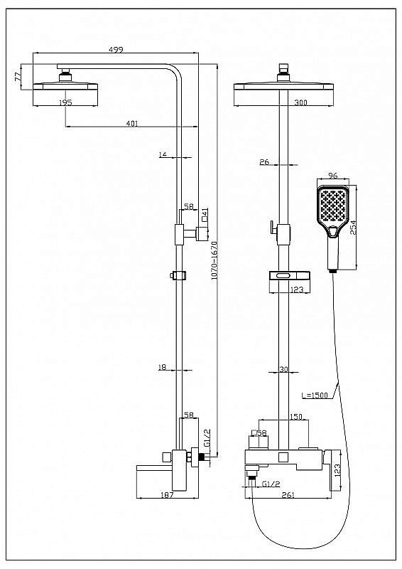 Душевая ситема Esbano BASCO DS-MB черная матовая купить в интернет-магазине сантехники Sanbest