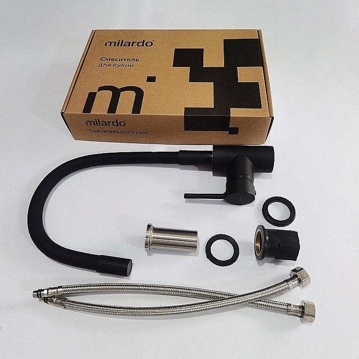 Смеситель для кухни Milardo Meal M01BL0FM05 черный купить в интернет-магазине сантехники Sanbest