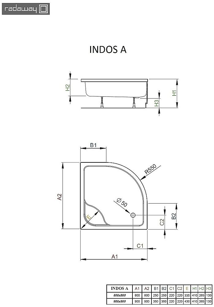 Душевой поддон Radaway Indos A SIA8080-01 80x80 белый купить в интернет-магазине Sanbest
