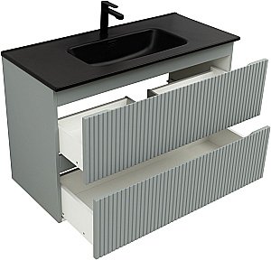 Тумба с раковиной Aquanet Джейн (Flat) 335436/329257 100 мисти грин для ванной в интернет-магазине Sanbest