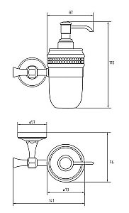 Диспенсер Migliore Dubai 31125 белая керамика/хром-swarovski купить в интернет-магазине сантехники Sanbest