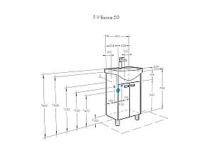 Тумба с раковиной Акватон Бекка 50 белая/дуб сомерсет для ванной в интернет-магазине Sanbest