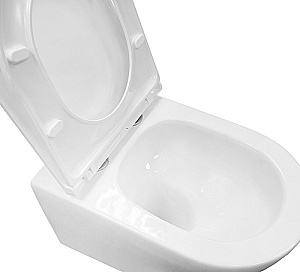 Унитаз подвесной Azario Nove AZ-9312T белый, безободковый, с крышкой микролифт, слив торнадо купить в интернет-магазине Sanbest