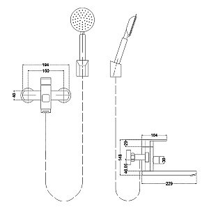 Смеситель для ванны Melana Stello 610305 сатин купить в интернет-магазине сантехники Sanbest