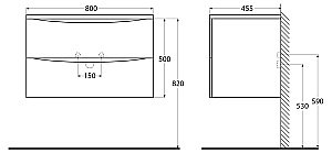 Тумба с раковиной BelBagno ACQUA 80 подвесная Bianco Lucido для ванной в интернет-магазине Sanbest