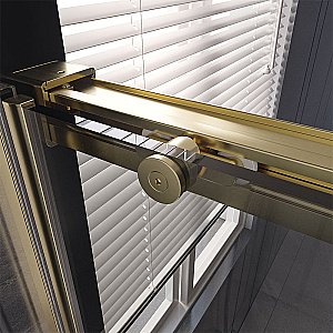 Душевая дверь Veconi Premium Trento PTD40-G-120-01-C4 прозрачная/профиль Брашированное золото брашированное купить в интернет-магазине Sanbest