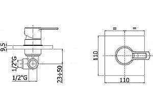 Смеситель для душа Paffoni Ringo RIN010NO/M (с внутренней частью) купить в интернет-магазине сантехники Sanbest