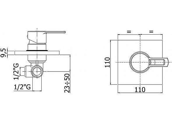 Смеситель для душа Paffoni Ringo RIN010NO/M (с внутренней частью) купить в интернет-магазине сантехники Sanbest