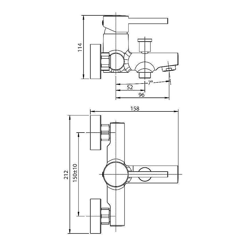 Смеситель для ванны Koller Pool Orion OR0100 хром купить в интернет-магазине сантехники Sanbest