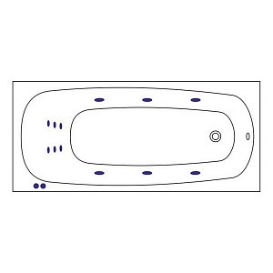Ванна с гидромассажем WhiteCross LAYLA LINE 180x80 белая/хром купить в интернет-магазине Sanbest