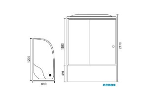 Душевая кабина Royal Bath RB8120BK1-M 120x80 профиль белый/стекло матовое купить в интернет-магазине Sanbest