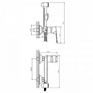 Гигиенический душ Rossinka RS27-52 купить в интернет-магазине сантехники Sanbest