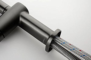 Смеситель для кухни Paulmark Neo Ne214419-GM вороненая сталь купить в интернет-магазине сантехники Sanbest