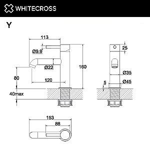 Смеситель для раковины WhiteCross Y Y1210GL золото купить в интернет-магазине сантехники Sanbest