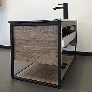 Тумба с раковиной Comforty Бонн 00-00001937 90 дуб темный для ванной в интернет-магазине Sanbest