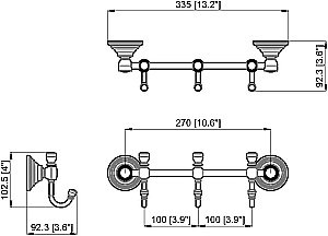 Планка с крючками Savoy SV3 CHR хром купить в интернет-магазине сантехники Sanbest