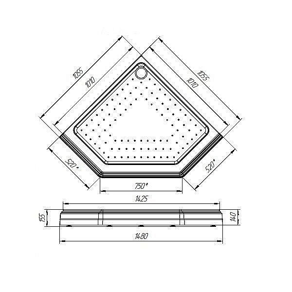 Душевой поддон FRA GRANDE Палаццо 100 Crome купить в интернет-магазине Sanbest