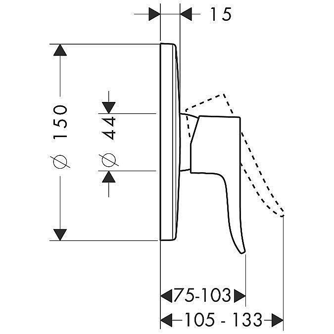 Смеситель для душа встроенный Hansgrohe Metris 31685000 купить в интернет-магазине сантехники Sanbest