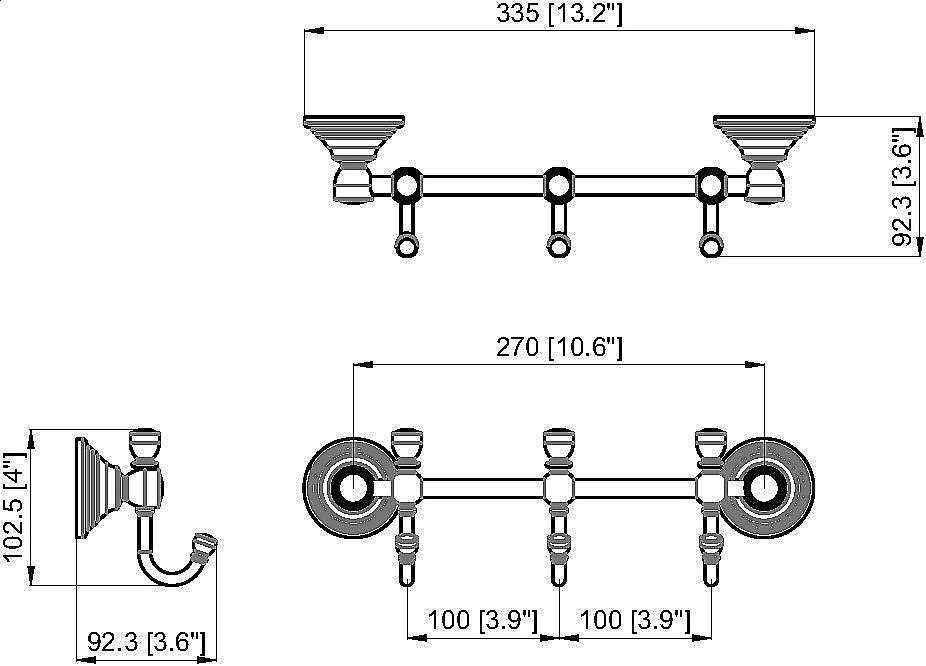 Планка с крючками Savoy SV3 CHR хром купить в интернет-магазине сантехники Sanbest