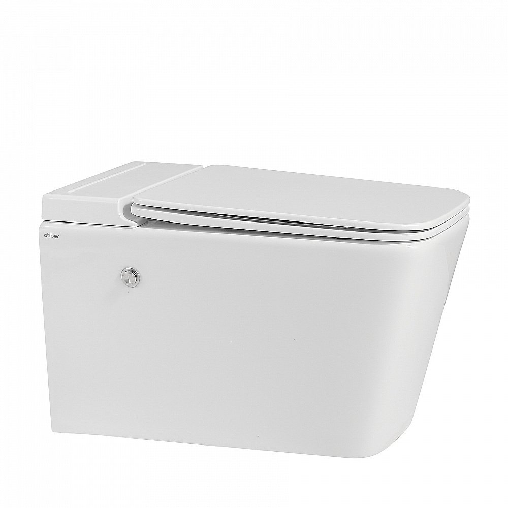 Унитаз подвесной ABBER Rechteck AC1202P импульсный смыв, с крышкой микролифт купить в интернет-магазине Sanbest