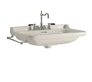 Раковина на пьедестале Kerasan Waldorf 60 417001bi+4140K1bi/cr*3 белая, заглушка хром купить в интернет-магазине Sanbest