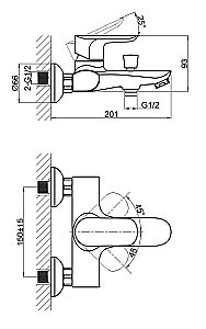 Смеситель для ванны D&K Venice Baciano DA1033201 купить в интернет-магазине сантехники Sanbest