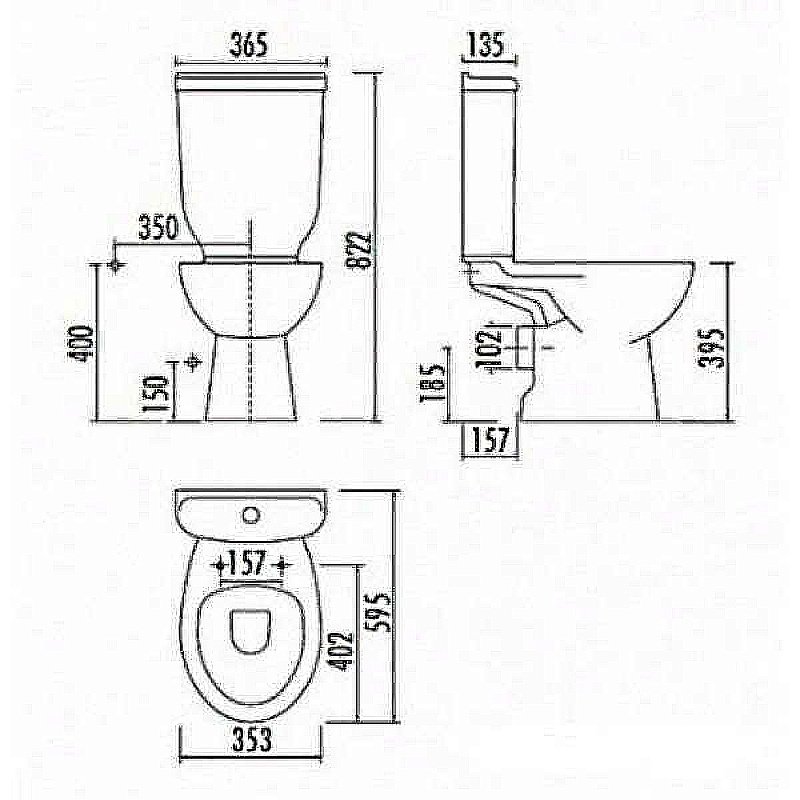 Унитаз напольный Creavit Sedef SD315.00100 белый, с бачком купить в интернет-магазине Sanbest