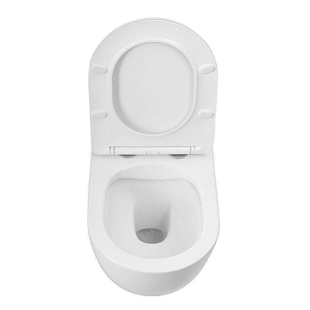 Унитаз подвесной Art&Max Bianchi AM9311CHR/SC белый, с сиденьем микролифт, безободковый купить в интернет-магазине Sanbest