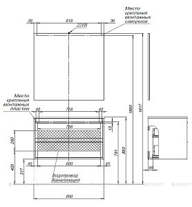 Тумба с раковиной Aquanet Lino 90 Дуб Веллингтон для ванной в интернет-магазине Sanbest