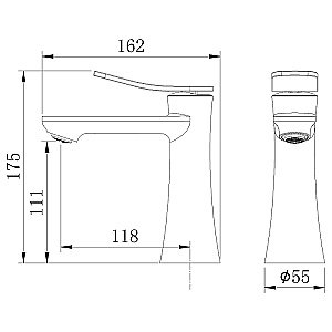 Смеситель для раковины Grossman Advans 510.K35.09.320 золото брашированное купить в интернет-магазине сантехники Sanbest