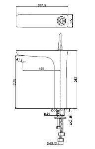 Смеситель для раковины высокий WONZON & WOGHAND SHARK, Хром (WW-48B1102-CR) купить в интернет-магазине сантехники Sanbest