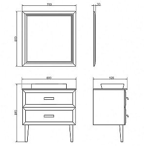 Зеркало Comforty Империя 80 в ванную от интернет-магазине сантехники Sanbest