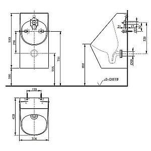 Писсуар TOTO PUBLIC URINAL UWN926EBS#XW купить в интернет-магазине Sanbest