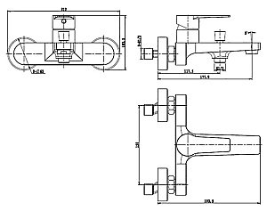 Смеситель для ванны Bien Lado Хром купить в интернет-магазине сантехники Sanbest
