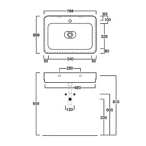 Раковина накладная Simas Henges HE10bi*1 70 купить в интернет-магазине Sanbest