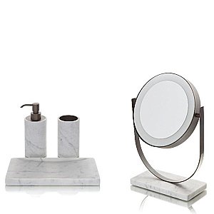 Зеркало косметическое Bertocci Carrarino 124 4749 0000 белый мрамор/хром купить в интернет-магазине сантехники Sanbest