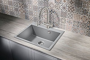 Мойка кухонная Milacio Murcia 60 Cuarzo MC.77013 серый металлик купить в интернет-магазине сантехники Sanbest