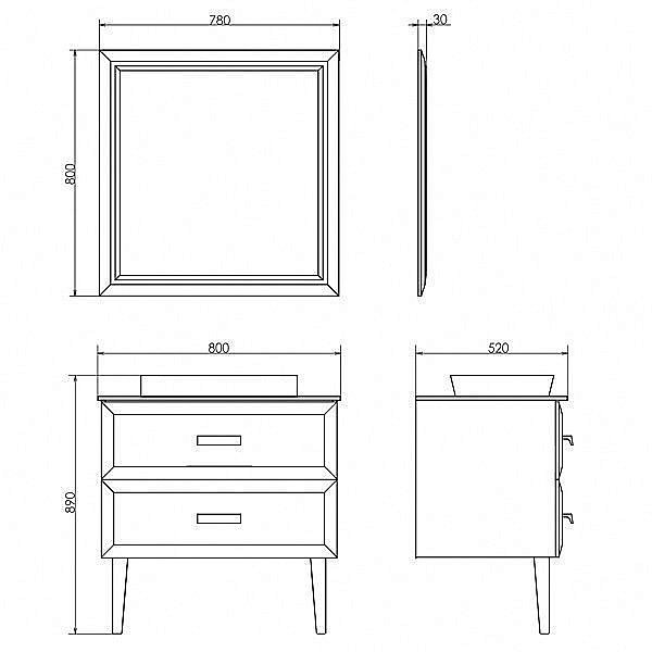 Зеркало Comforty Империя 80 в ванную от интернет-магазине сантехники Sanbest