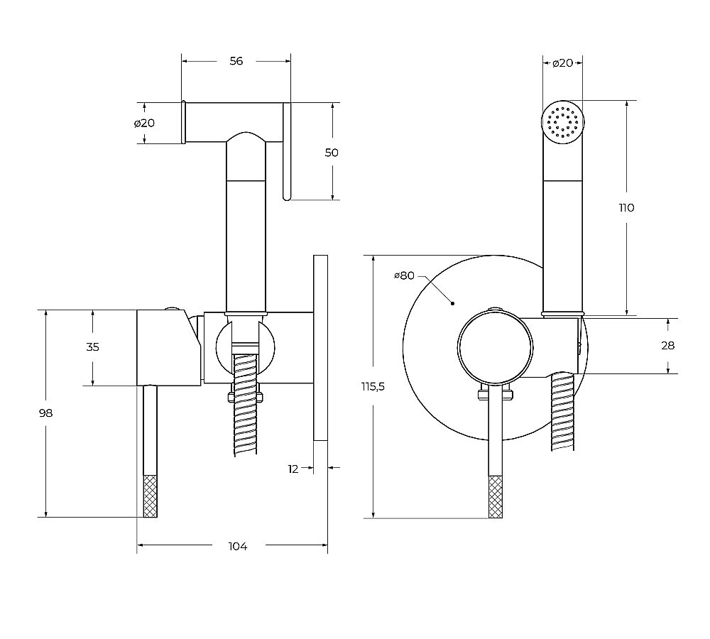 Гигиенический душ со смесителем Cezares RELAX-DIF-01 хром купить в интернет-магазине сантехники Sanbest