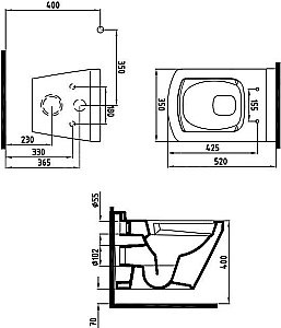 Унитаз подвесной Bien NEPTUN NPKA052N1VP0W5000 белый, с крышкой микролифт, безободковый купить в интернет-магазине Sanbest