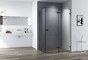 Душевой уголок Cezares Bellagio 120х100 BELLAGIO-AH-1-120/100-C-NERO стекло прозрачное/профиль черный матовый купить в интернет-магазине Sanbest