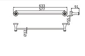 Полотенцедержатель CeramaLux Valencia 88508G золото купить в интернет-магазине сантехники Sanbest