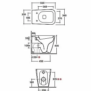 Унитаз приставной GLOBO Stone ST001.BI купить в интернет-магазине Sanbest
