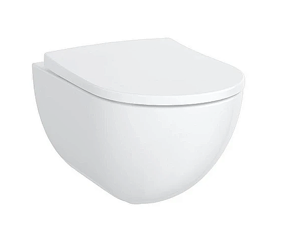 Унитаз подвесной Geberit Acanto Rimfree 500.684.00.1 безободковый, с форсункой биде, с крышкой микролифт, белый купить в интернет-магазине Sanbest